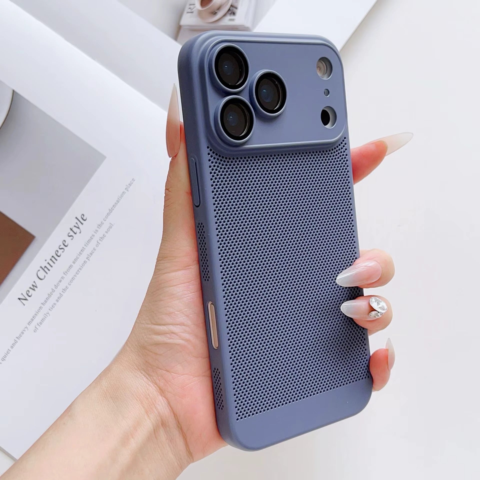 Heat Dissipation Mesh Grid Case With Camera Protection