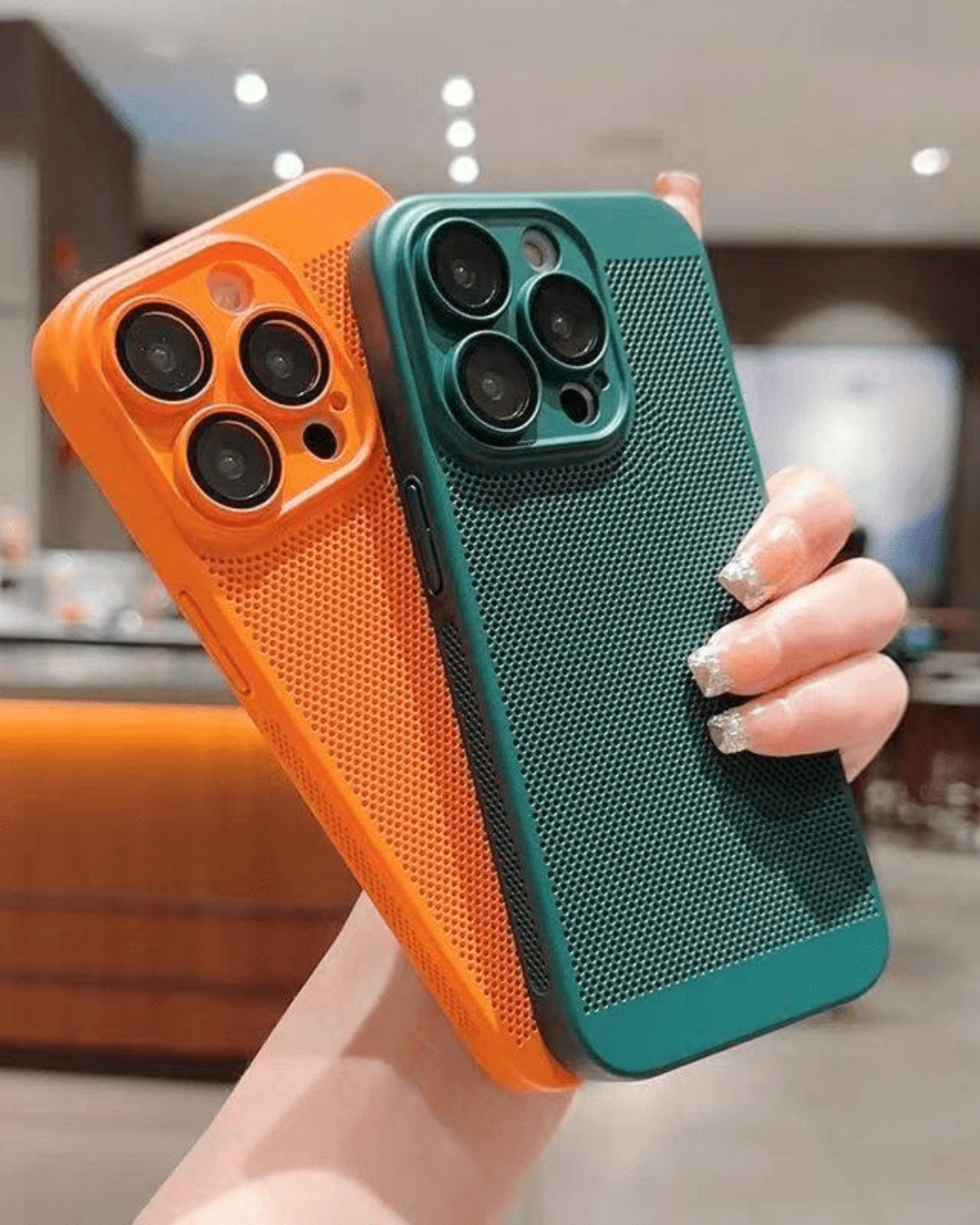 Heat Dissipation Mesh Grid Case With Camera Protection