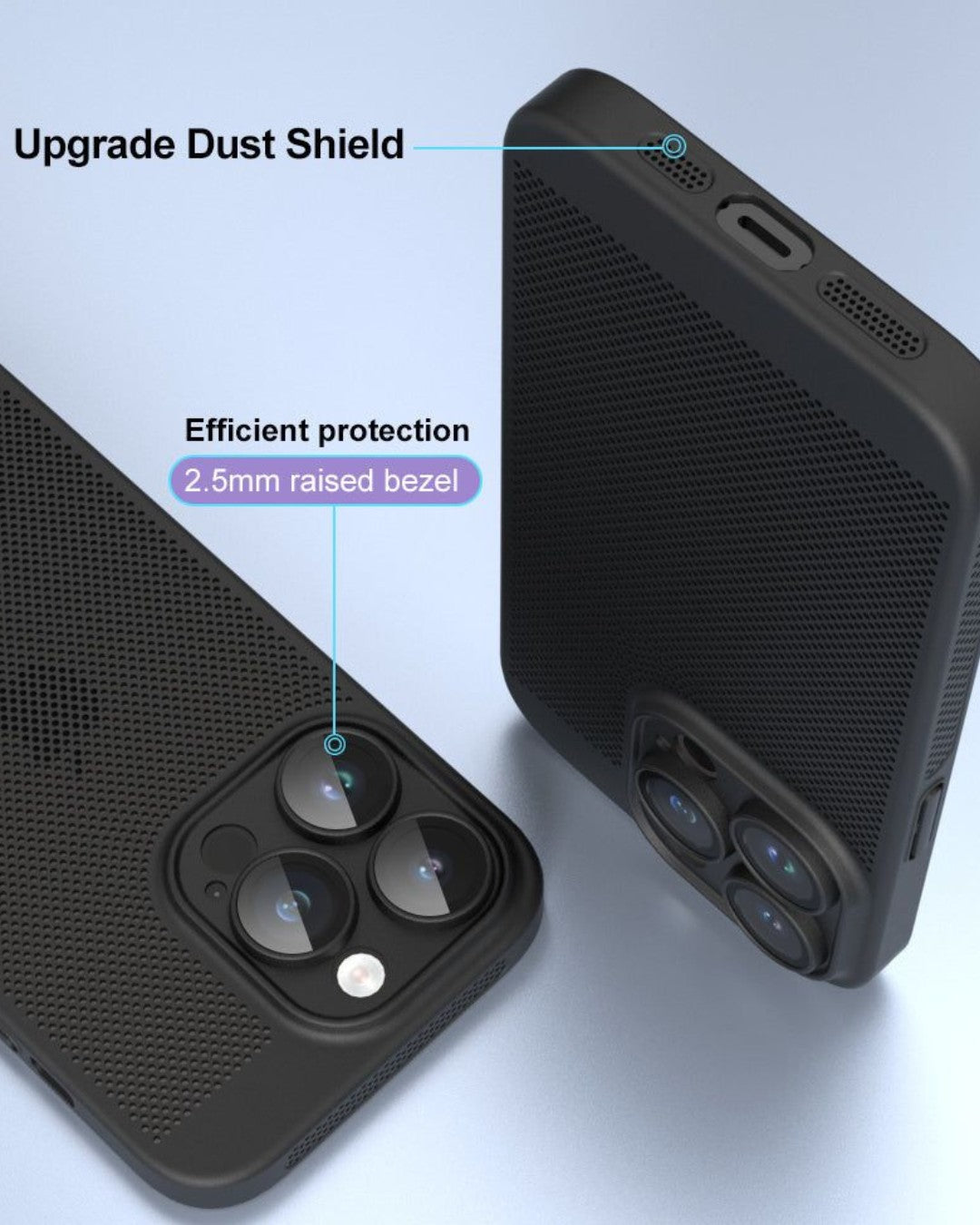 Heat Dissipation Mesh Grid Case With Camera Protection