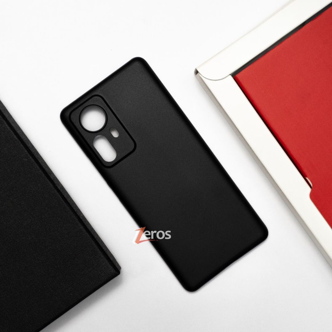 Funda Protectora Para Xiaomi 12 Pro - Silicona TPU Con Look De Fibra De Carbono, Negra, Delgada Y Antideslizante